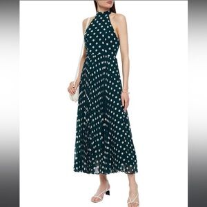 Zimmermann Sunray Picnic Pleated Polka Dot Chiffon Midi Dress, size 2